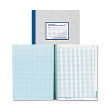 Lab Notebook,W/Carbon,4x4 Quad,100 Sheets,9-1/4"x11",Gray