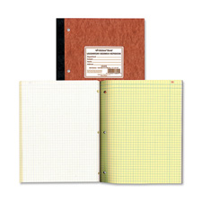 Lab Notebook,W/out Carbon,4x4 Quad,200 Shts,9-1/4"x11",Brown