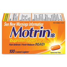 Motrin Ibuprofen Caplets, 200mg, 100/BX, Red