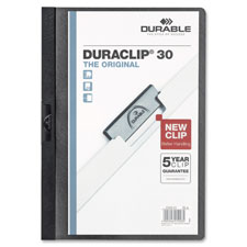 DuraClip Report Cover, 30 Sheet Capacity, 11"x8-1/2", Black