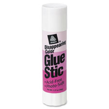 Glue Stic, Dries Clear, Permanent, 1.27oz., 12.PK, Purple