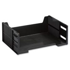 High-Capacity Stackable Tray, Letter, Side Loading, Black