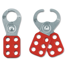Safety Hasp, Accepts up to 6 Padlocks, Red