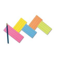 Flash Cards,Recyclable,1-1/2" Ruled,3"x9",100/PK,Assorted