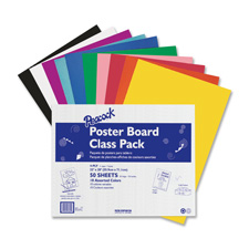 Posterboard, 4-Ply, 22"x28", 50 Shts, Assorted