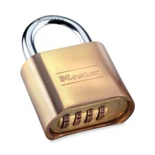 Resettable Combination Lock, 4 Digit Dialing, Brass
