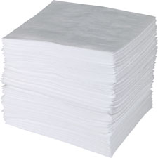 Sorbent Pads, Single-Ply, 100/CT, White