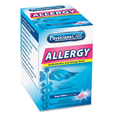 Allergy Relief Tablet Packets, 50/BX, Blue