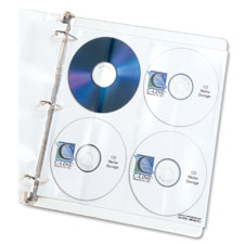 CD/DVD Binder Kit Refill, 10-1/4"Wx10-1/4"H, 5 Pgs,CL/WE