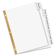 Insertable Dividers,11"x8-1/2",8-Tab,24/ST,CL / WE Paper