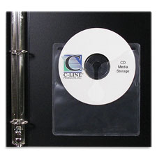 Self Adhesive CD/DVD Holder, Reduced Glare, 10/PK, Clear