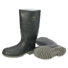 Steel Toe Rubber PVC Boot, Men Size 11, Black/Gray