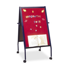 Magnetic Flannel Easel,2-sided,Tray,24"x27"x45",BE Frame