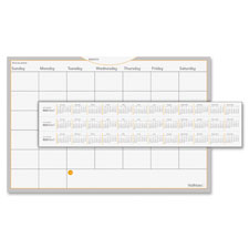 Dry Erase Planning Surface, Monthly, 24"Hx36"W, White
