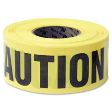 Caution Safety Tape, Non-Adhesive, 3"x1000', Yellow