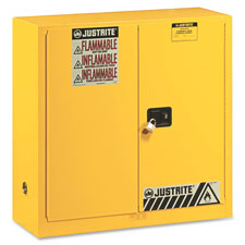 Flammable Liquids Cabinet,Double Door,43"x18"x44",Yellow