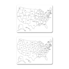 Whiteboard, USA Map, Large, 23-5/8"x18", 2-Sided, White