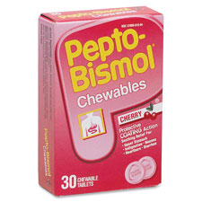 Pepto Bismol Tablets, Chewables, 30/BX, Cherry