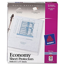 Sheet Protectors, Economy,3HP,Top-Load,11"x8-1/2", 50/BX, CL